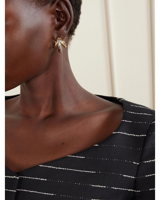 Jennifer Fisher White Triple Lilly 10-Karat And Sterling-Plated Brass Earrings
