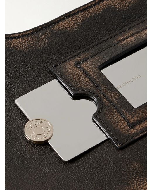 Acne White Platt Mini Schultertasche Aus Strukturiertem Leder Mit Verzierungen