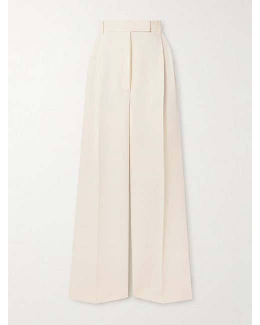 Rohe Natural Pleated Recycled-Twill Wide-Leg Pants