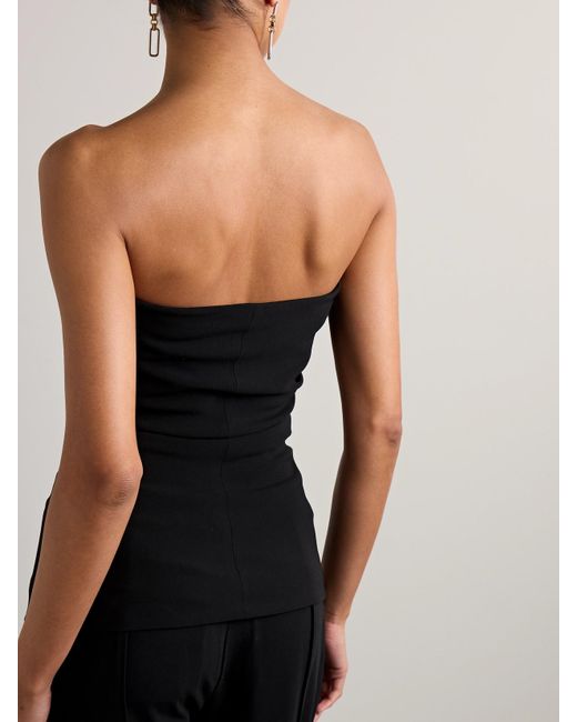 Proenza Schouler Black Felicity Strapless Layered Ruched Crepe Top