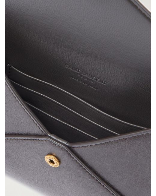 Saint Laurent Gray Textured-Leather Wallet