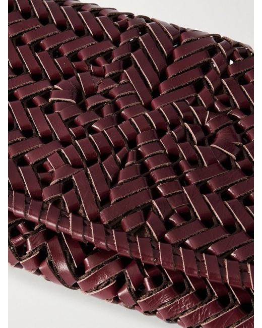 Anya Hindmarch Purple Neeson Clutch Aus Geflochtenem Leder Mit Troddel