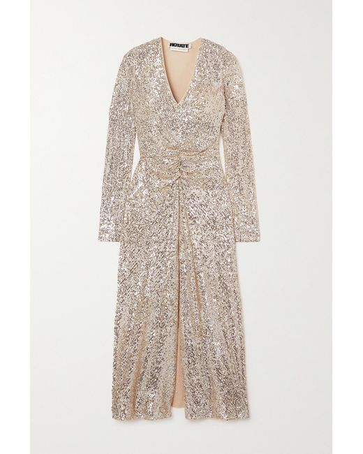 rotate birger christensen silver dress