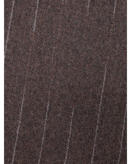 The Elder Statesman Brown Hose Mit Geradem Bein Aus Einer Woll-Kaschmirmischung Mit Nadelstreifen