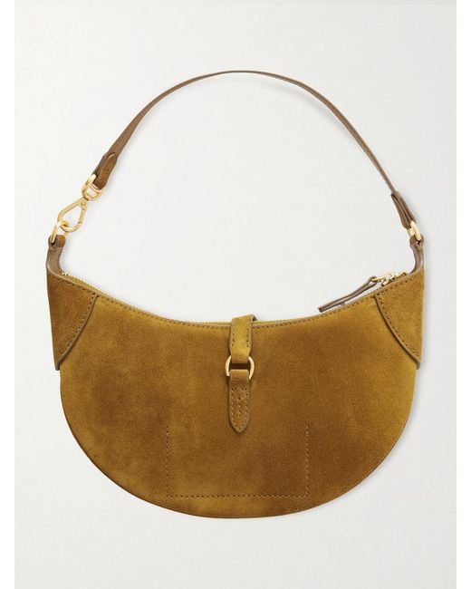 Polo Ralph Lauren Green Polo Id Small Suede Shoulder Bag