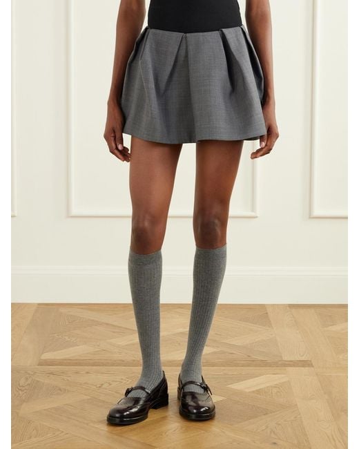 ShuShu/Tong Gray Wool-Blend Mini Skirt