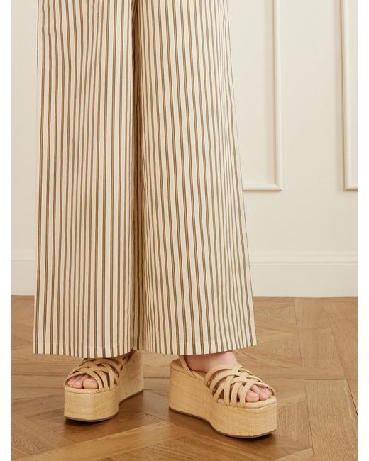 Loeffler Randall Natural Channing Raffia Platform Wedge Sandals