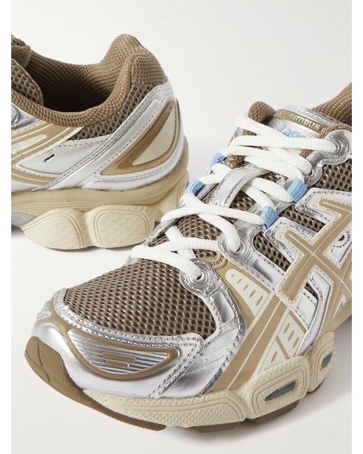Asics White Gel-Nimbus 9 Sneakers Aus Mesh Mit Kunstlederbesätzen