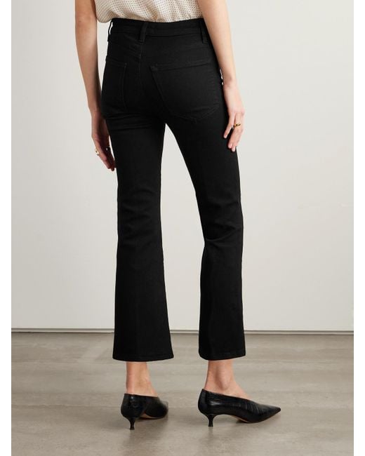 FRAME Black Reboot Crop Stretch High-Rise Bootcut Jeans