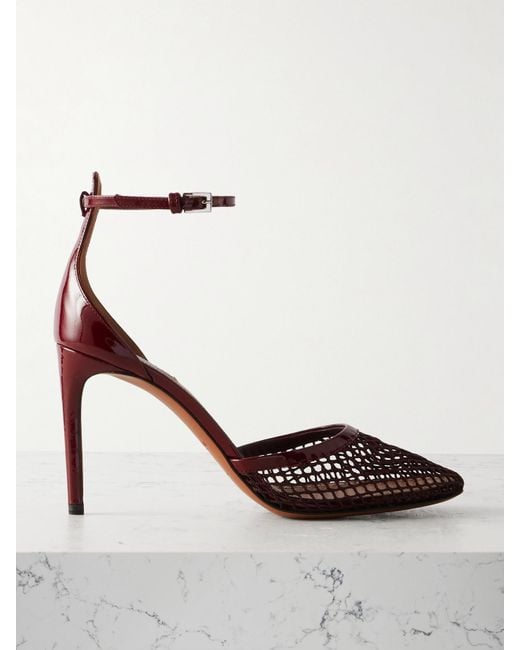 Alaïa Red 90 Pumps Aus Netzmaterial Und Lackleder