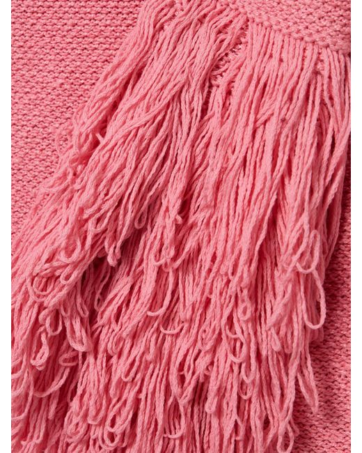 Gabriela Hearst Pink Liam Minikleid Aus Einer Kaschmir-Seidenmischung Mit Fransen