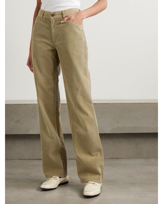 Fortela Natural Juniper Cotton-Corduroy Straight-Leg Pants