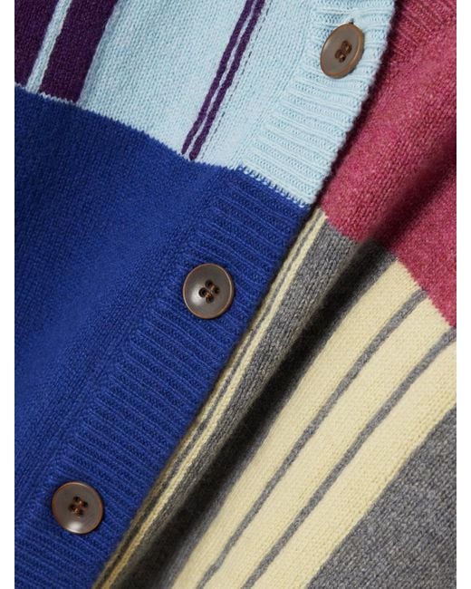 Cardigan En Cachemire À Rayures Color-Block The Elder Statesman en coloris Blue