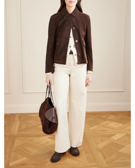 Neous Brown Berenices Suede And Leather Shoulder Bag