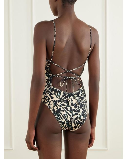Ulla Johnson White Alba Floral-Printed Swimsuit