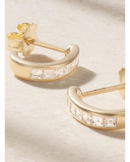 Lucy Delius Natural Baby 14-Karat Diamond Hoop Earrings