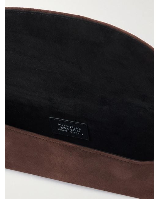 Hunting Season Brown Opera Suede Clutch