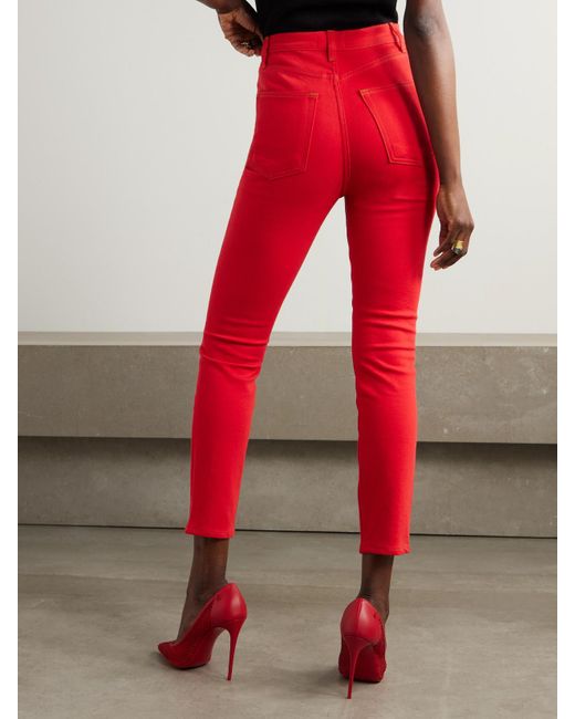 FRAME Red Carolina Herrera The Taper High-Rise Skinny Jeans