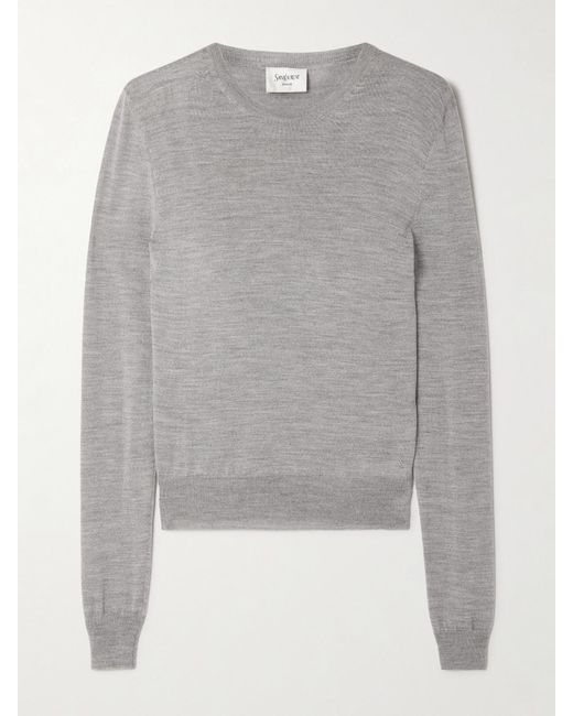 Saint Laurent Gray Wollpullover