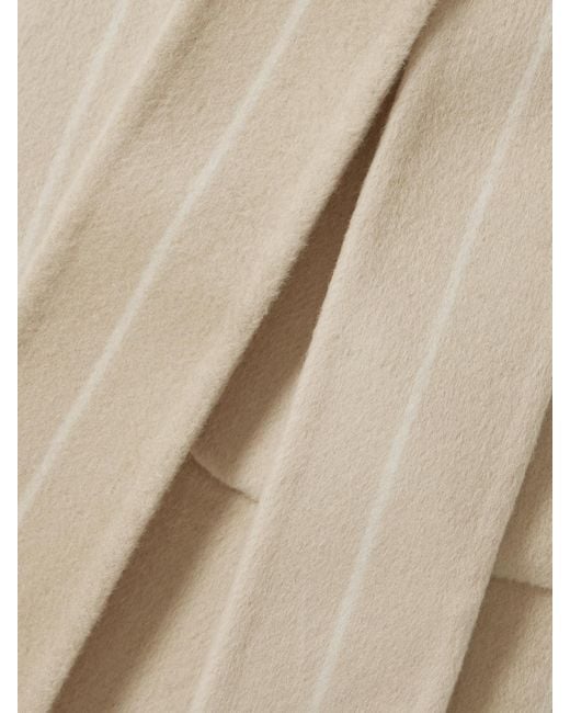 Joseph Natural Scheffer Belted Striped Wool And Silk-Blend Coat