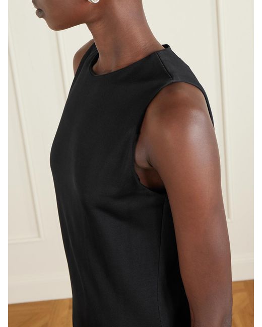 Veronica de Piante Black Carmen Satin-Jersey Maxi Dress