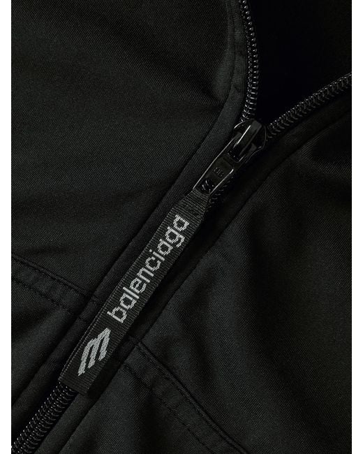 Balenciaga Black Embroidered Plush-Trimmed Jersey Hoodie