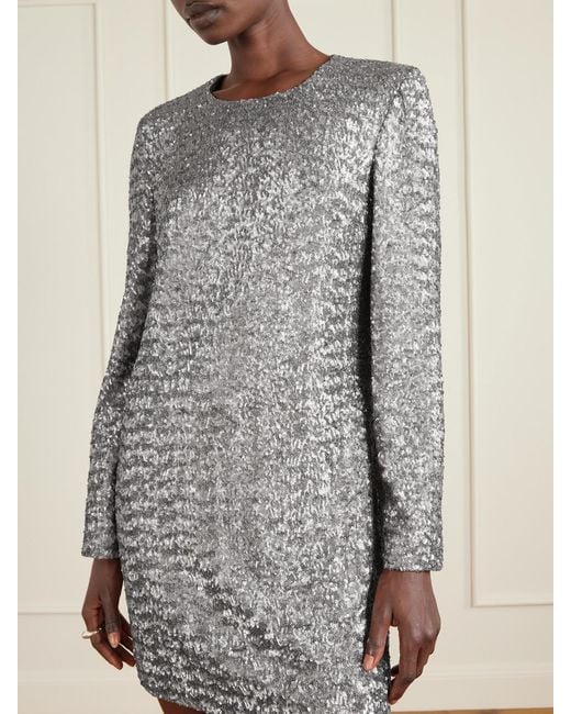 Veronica de Piante Gray Layla Sequined Tulle Mini Dress
