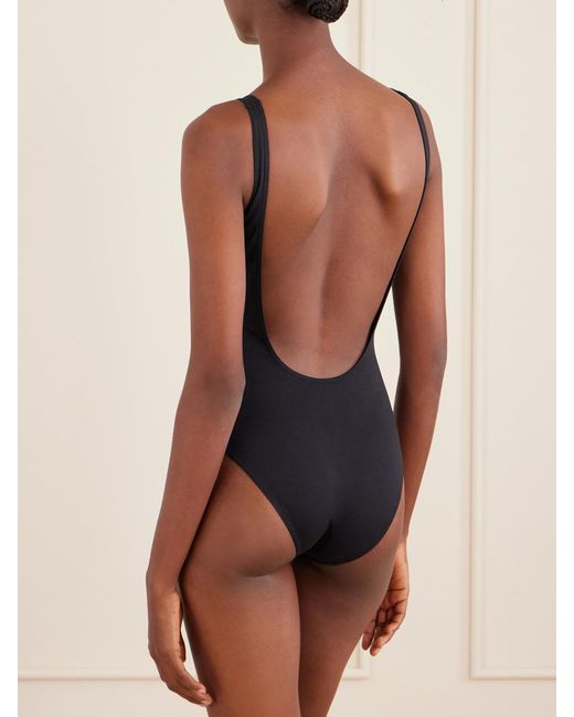 Eres Black Cutout Embellished Swimsuit