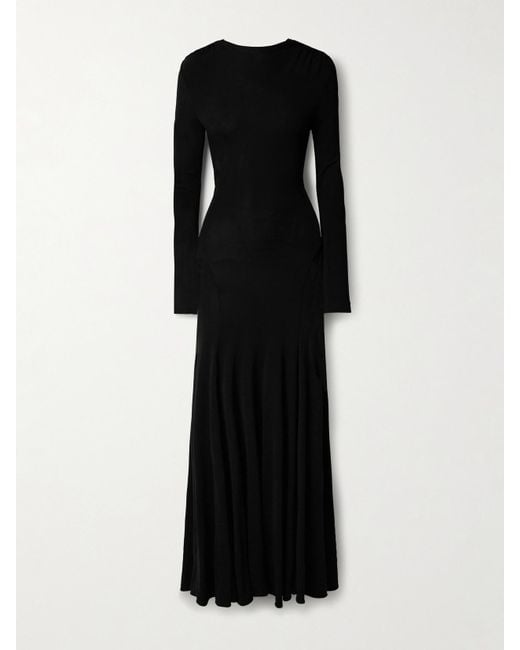 Christopher Esber Black Maico Embellished Open-Back Stretch-Jersey Gown