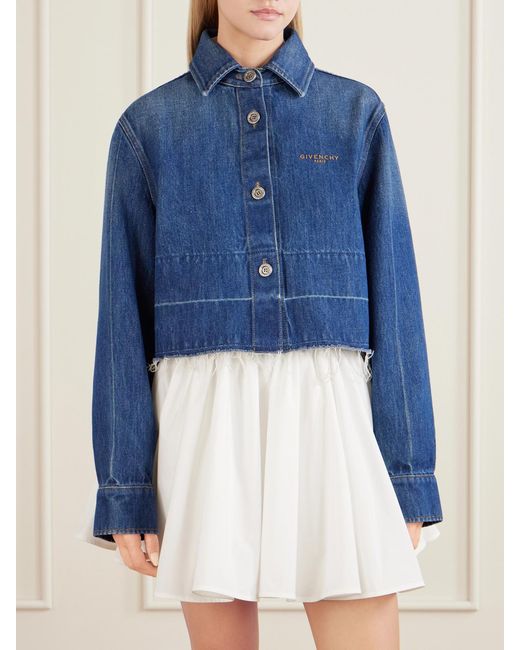 Givenchy Blue Raw Edge Denim Jacket