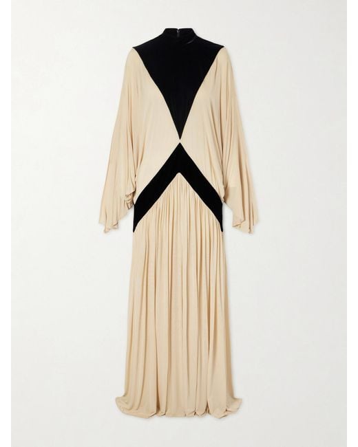 Zimmermann Natural Valiant Deco Batwing Satin-Blend Maxi Dress