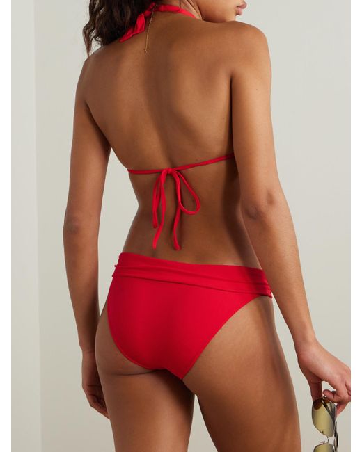 Melissa Odabash Red Grenada Triangel-Bikini-Oberteil Mit Verzierungen