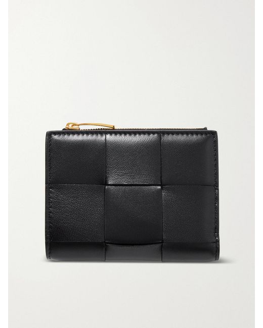 Bottega Veneta Black Cassette Intrecciato Leather Wallet