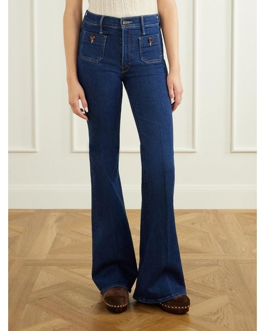 Mother Blue The Patch Pocket Doozy Flared Jeans