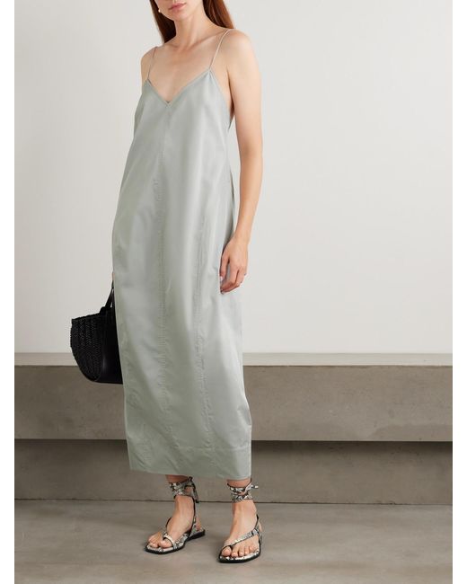St. Agni White Recycled-Taffeta Midi Dress