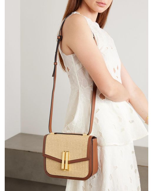 Sac Porté Épaule En Raphia À Finitions En Cuir Vancouver DeMellier London en coloris Natural