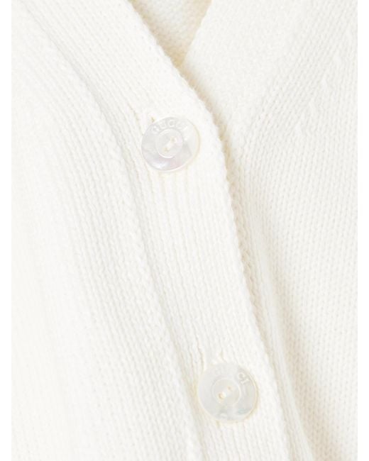 Gucci White Embroidered Cotton Cardigan