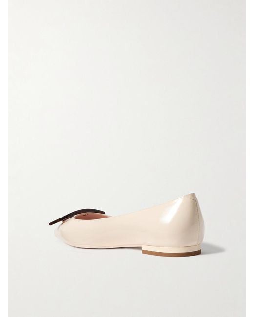 Roger Vivier Natural Gommettine Flache Schuhe Mit Spitzer Kappe Aus Lackleder