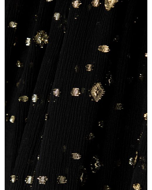 Blouse En Crépon De Soie Mélangée À Fil Coupé Métallisé, Volants Et Smocks Saint Laurent en coloris Black