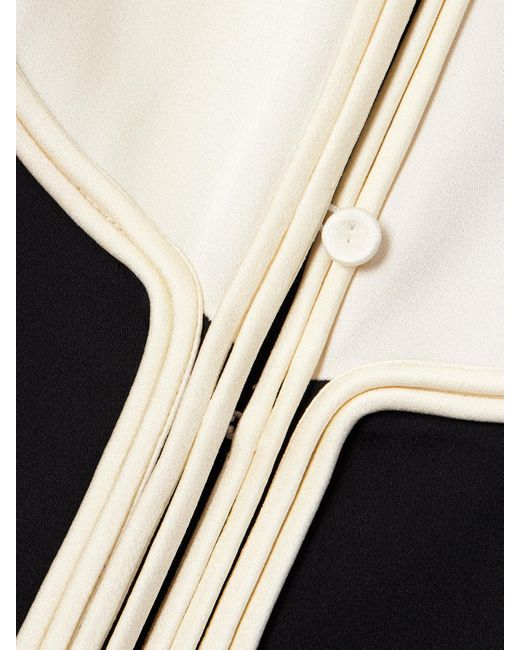Jil Sander Black Zweifarbiges Oversized-Hemd Aus Crêpe Mit Paspeln