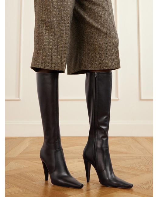 Saint Laurent Black 77 110 Leather Knee Height Boots