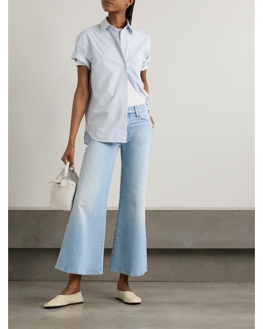 Mother Blue The Twister Flood Hoch Sitzende Jeans Mit Weitem Bein