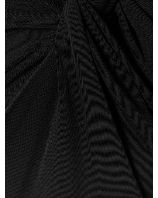 Victoria Beckham Black Twist-Front Cutout Stretch-Jersey Gown