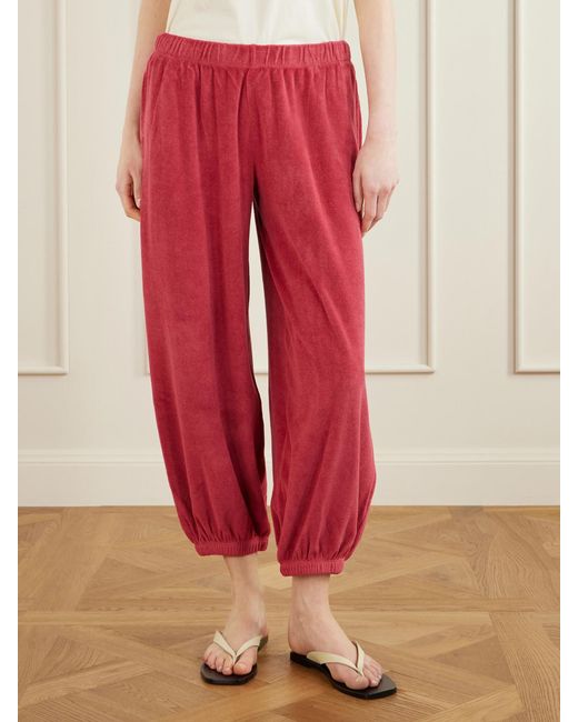 Suzie Kondi Pink Paxos Cotton-Blend Terry Track Pants