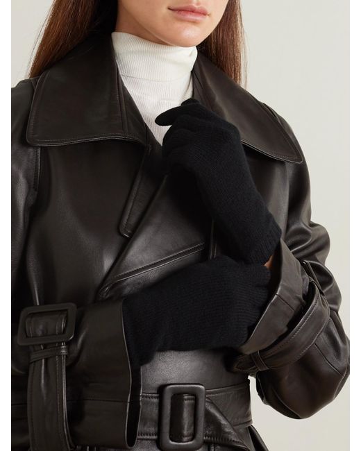 Johnstons Black Cashmere Gloves