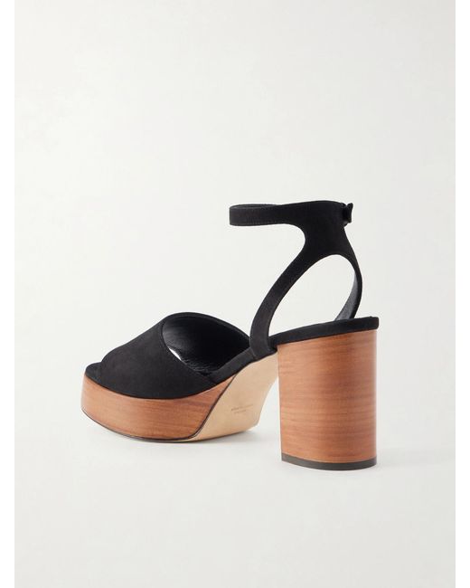 Totême  Black Suede Platform Sandals