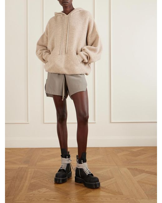 Rick Owens Natural Hun Wool-Blend Hoodie