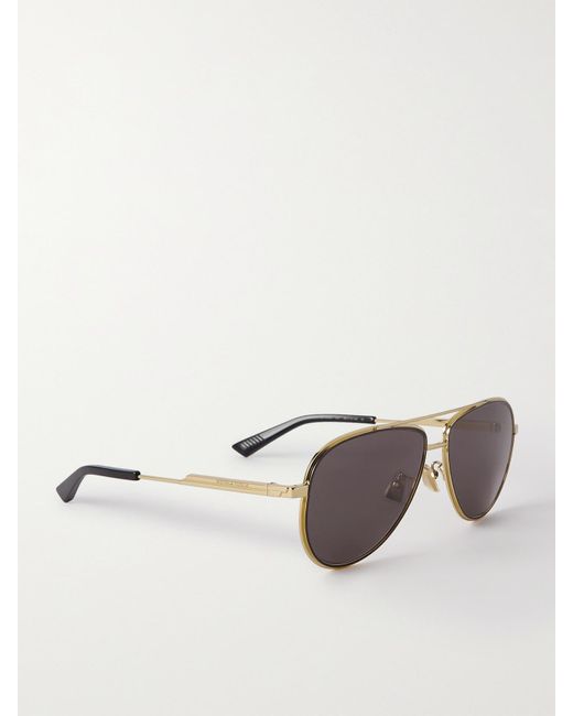 Bottega Veneta Metallic Aviator-Style-Tone Sunglasses