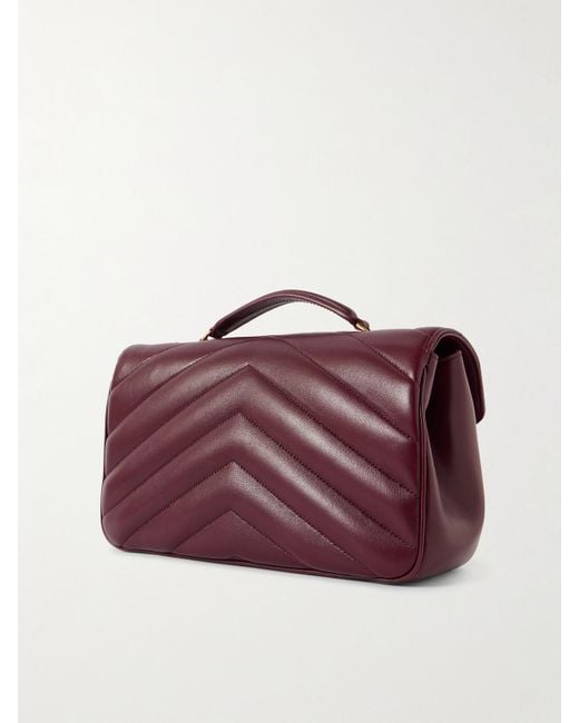Saint Laurent Purple Loulou Quilted Leather Shoulder Bag