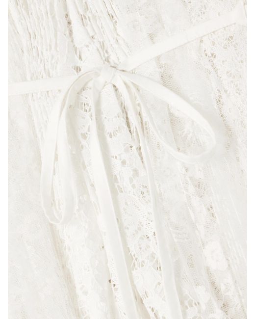 J.W. Anderson White Asymmetric Tie-Detailed Lace Mini Skirt